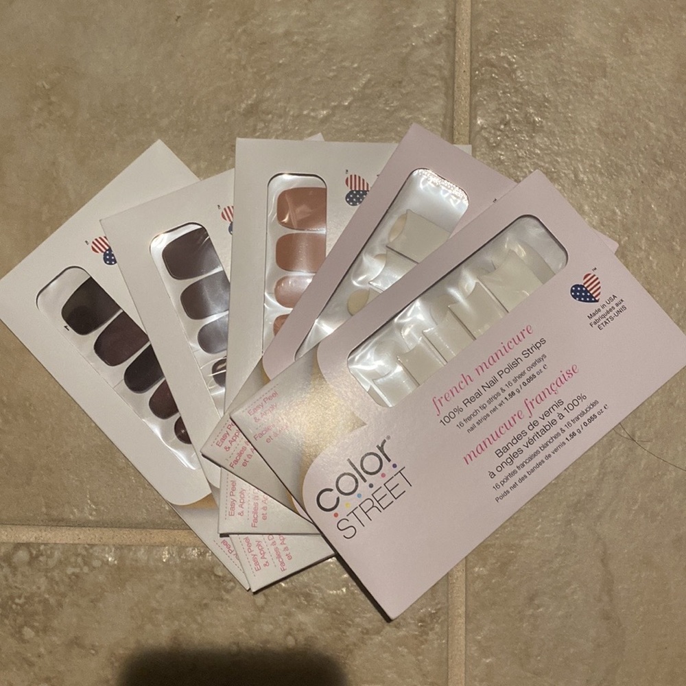 Nwot: Color Street Nail Polish Strips, Five Packages